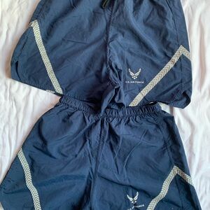 2 U.S. Air Force Men's Navy Athletic Shorts Size M Running Swimming Reflective
